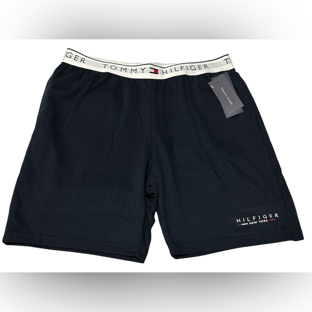 Tommy Hilfiger Men's Knit Lounge/Sleep Shorts Large (36-38) Navy Blue